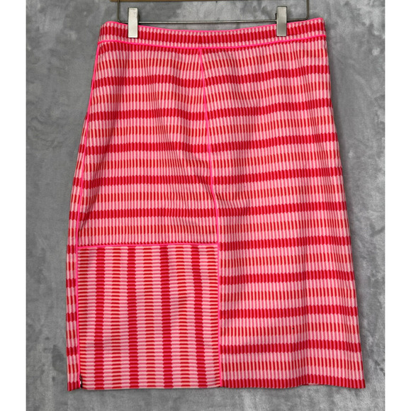 Per Se by Carlisle Skirt Womens 10 Neon Pink White Pencil Cotton Stretch Career - Picture 1 of 11